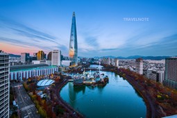 韓国一の高さを誇る展望台「ソウルスカイ」からソウルの街並みを一望