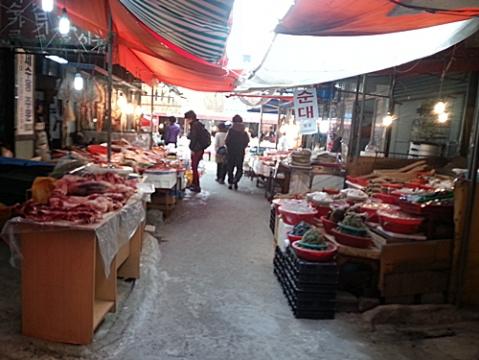 釜山大エリアにある小さな市場